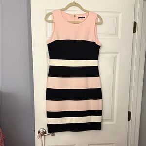 Tommy Hilfiger Pink and Black Striped Mini Dress